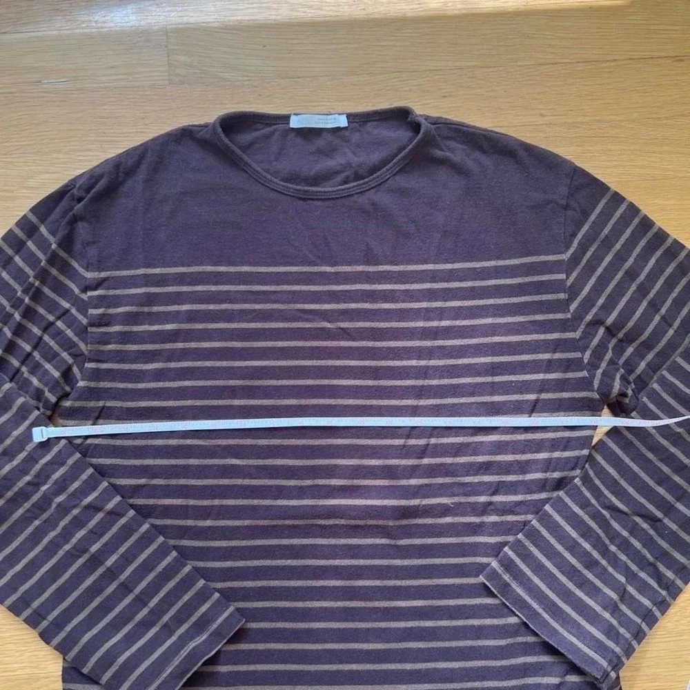 Zara Brown striped long sleeve shirt, Women's Small - Picture 5 of 6